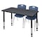 Regency Tables > Height Adjustable > Rectangular Table & Chair Sets, 48 W, 30 L, 23-34 H, Grey MT4830GYAPBK40NV - alternate 1